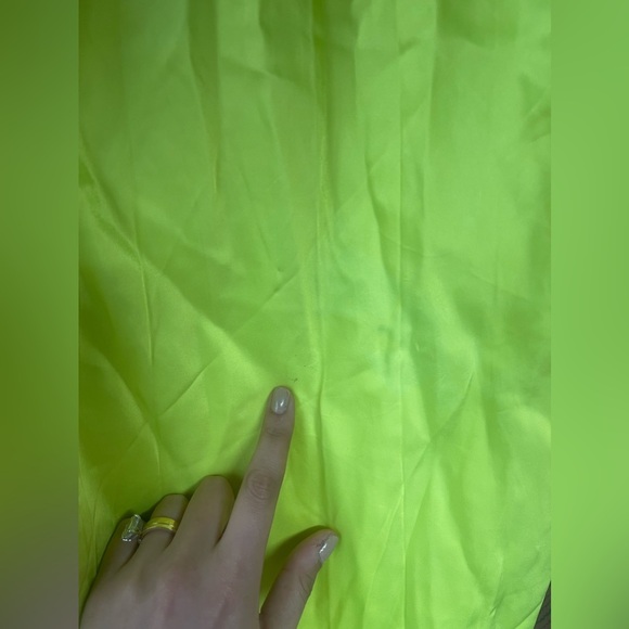 The Helmut Lang Long Double Satin Sash Dress - Neon Yellow size 6 - Picture 8 of 11